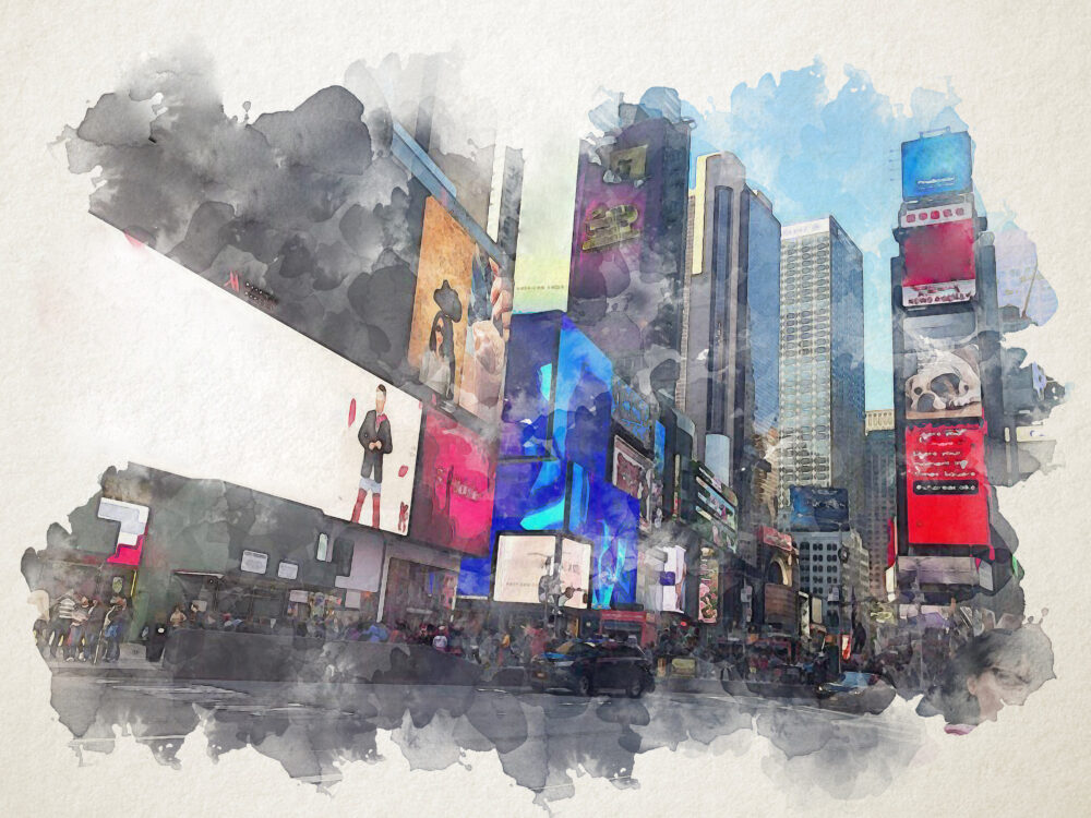 New York city in watercolor