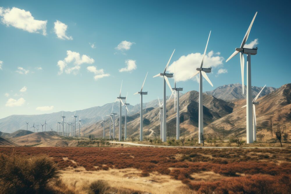 Wind mills of Palm Springs in United States of America at daytime